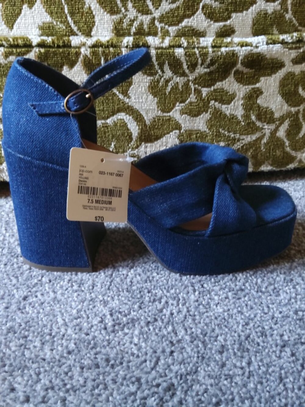 NEW A.N.A. DENIM CHUNKY SANDALS
